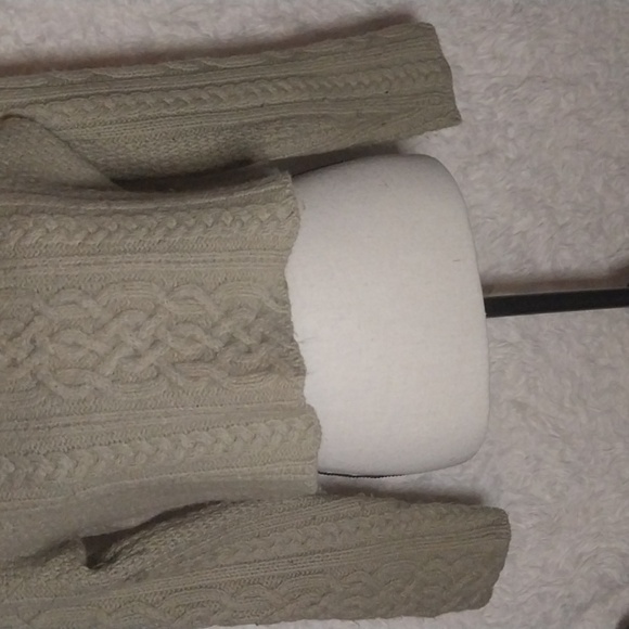 Paul James 100% Wool Cropped Fisherman’s Knit Turtleneck Sweater Size M - Picture 6 of 8